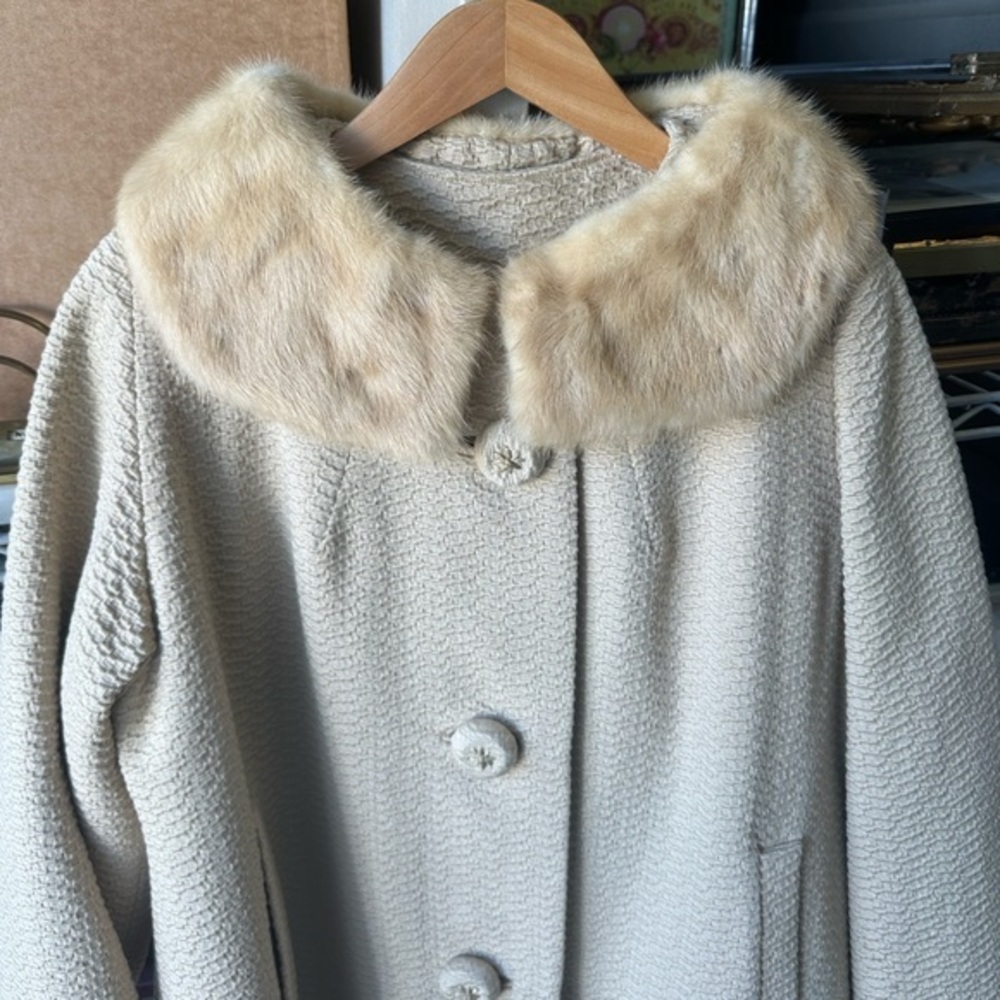 Regencycore Swing Coat with Mink Collar S